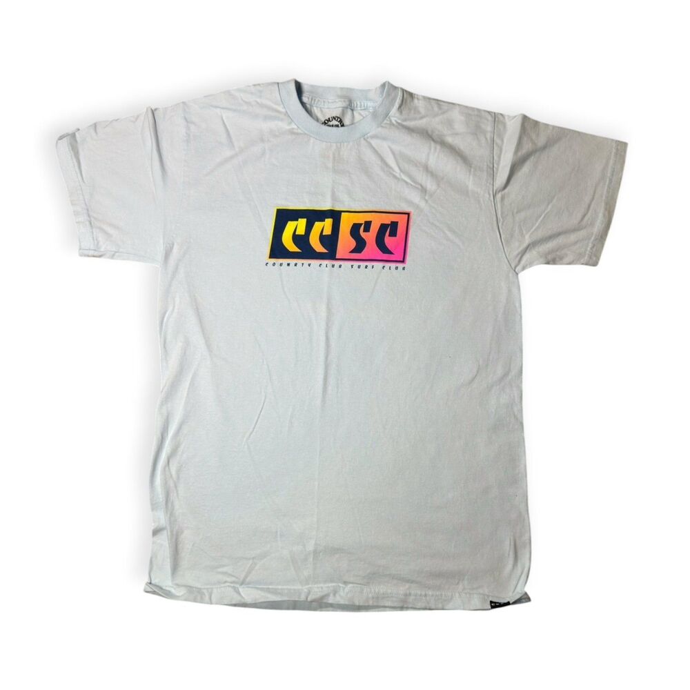 Country Club Surf Club T-Shirt Light Blue Tee "CCSC" Size Medium Surfer Rare